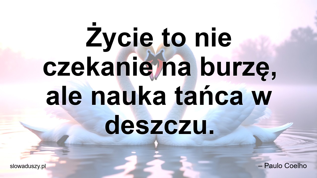 Życie to nie czekanie na burzę,  ale nauka tańca w deszczu.