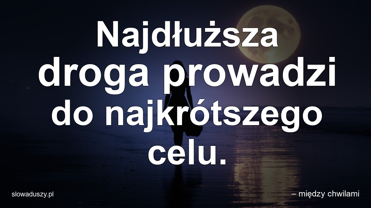 Najdłuższa droga prowadzi do najkrótszego celu. - – między chwilami