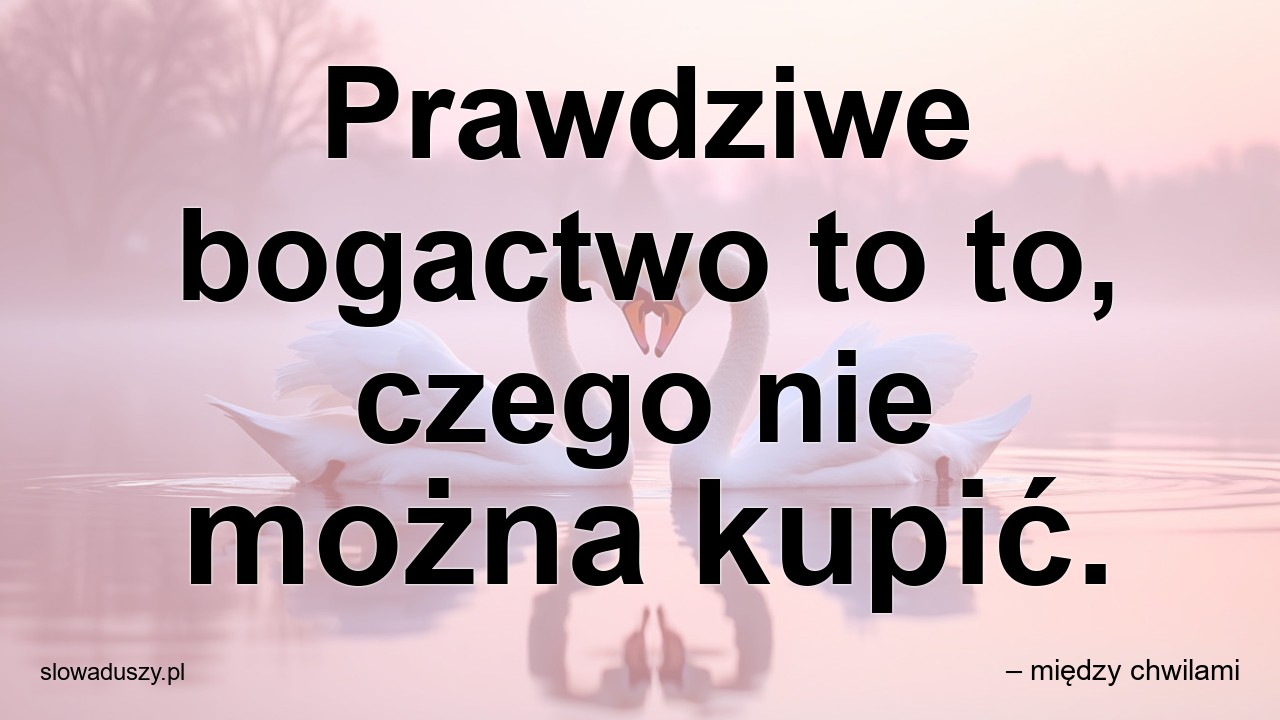 Prawdziwe bogactwo to to,  czego nie można kupić. - – między chwilami