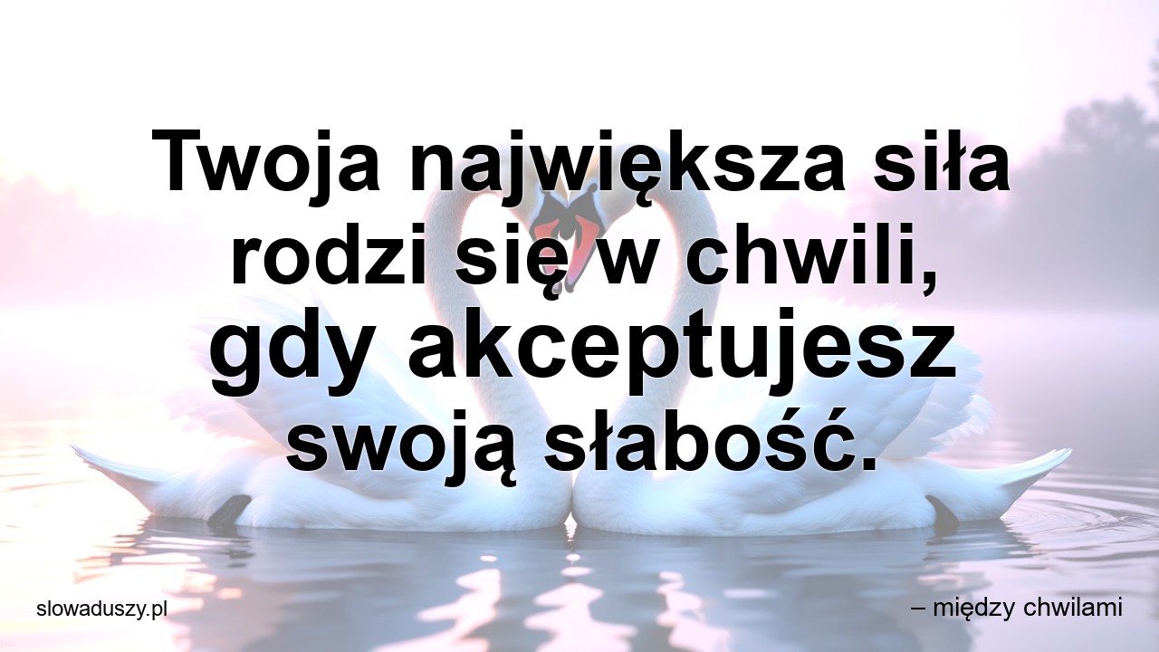Twoja największa siła rodzi się w chwili,  gdy akceptujesz swoją słabość.