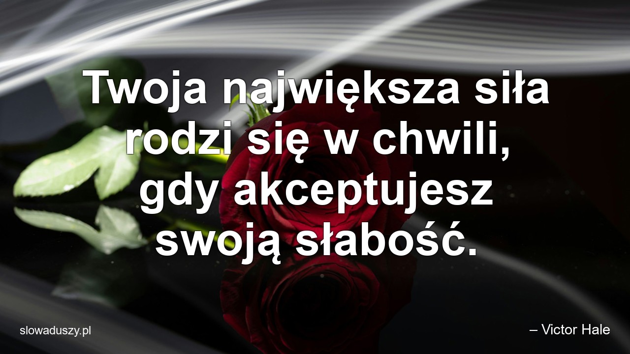 Twoja największa siła rodzi się w chwili,  gdy akceptujesz swoją słabość.