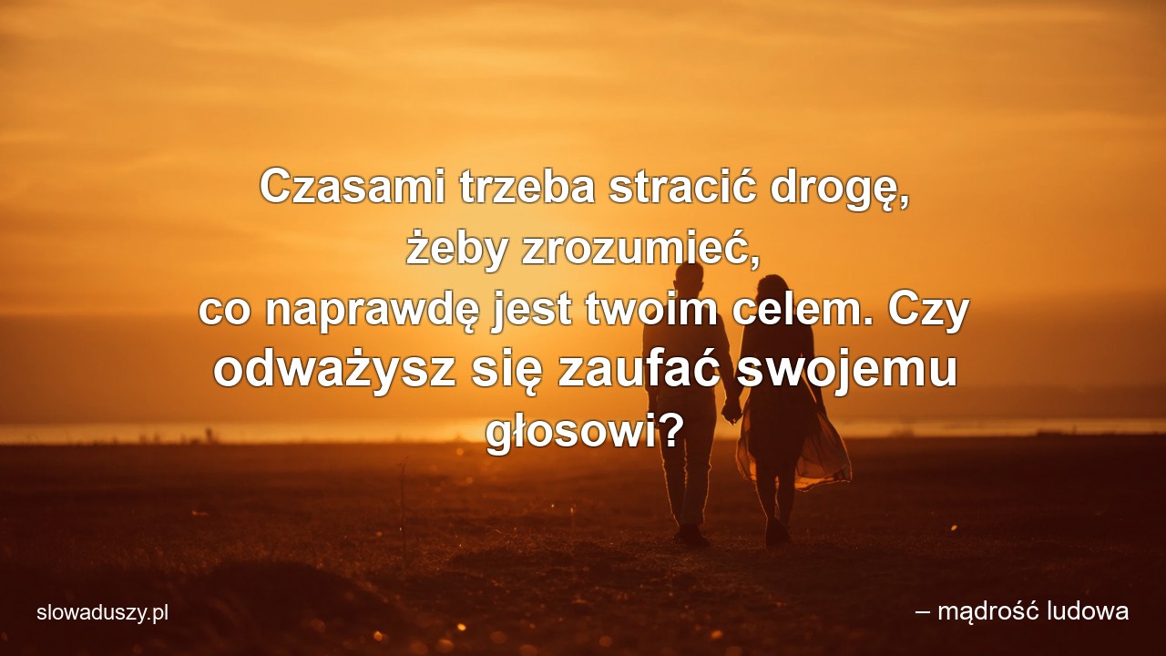 Czasami trzeba stracić drogę,  żeby zrozumieć,  co naprawdę jest twoim celem. Czy odważysz się zaufać swojemu głosowi?