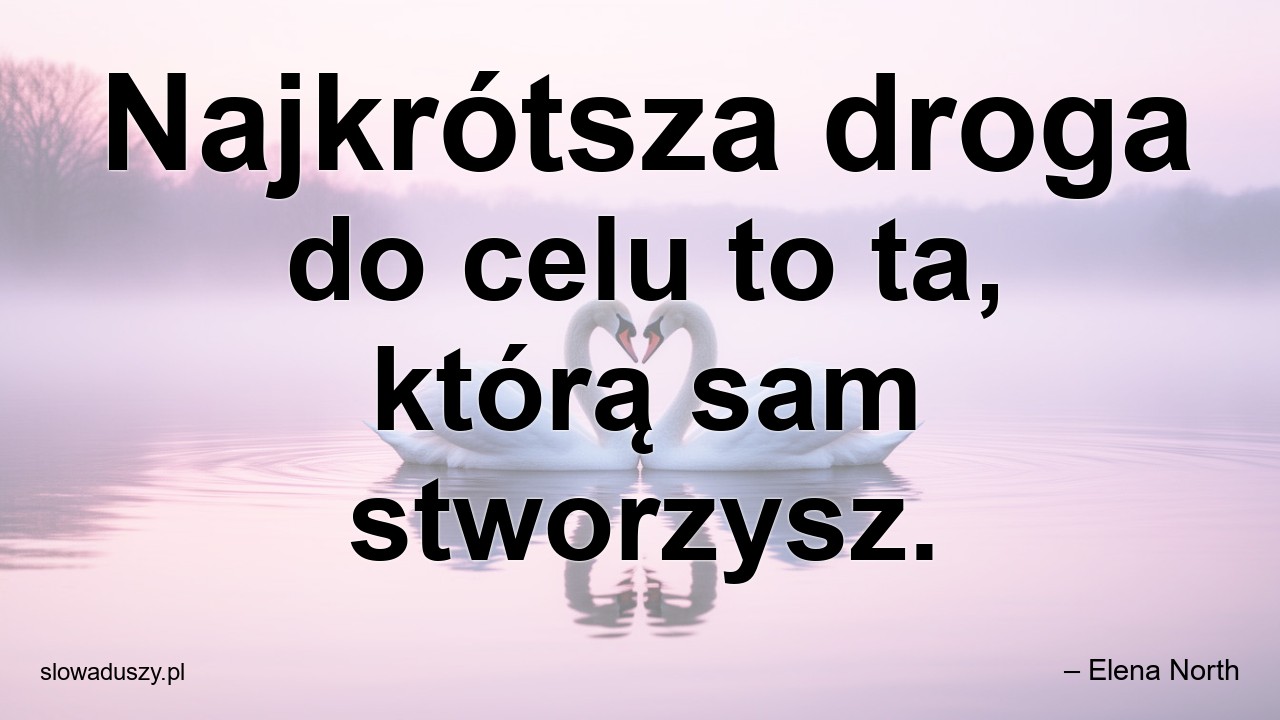 Najkrótsza droga do celu to ta,  którą sam stworzysz. - – Elena North