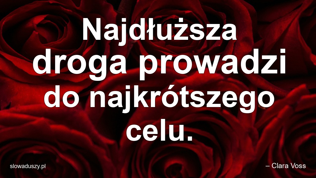 Najdłuższa droga prowadzi do najkrótszego celu.