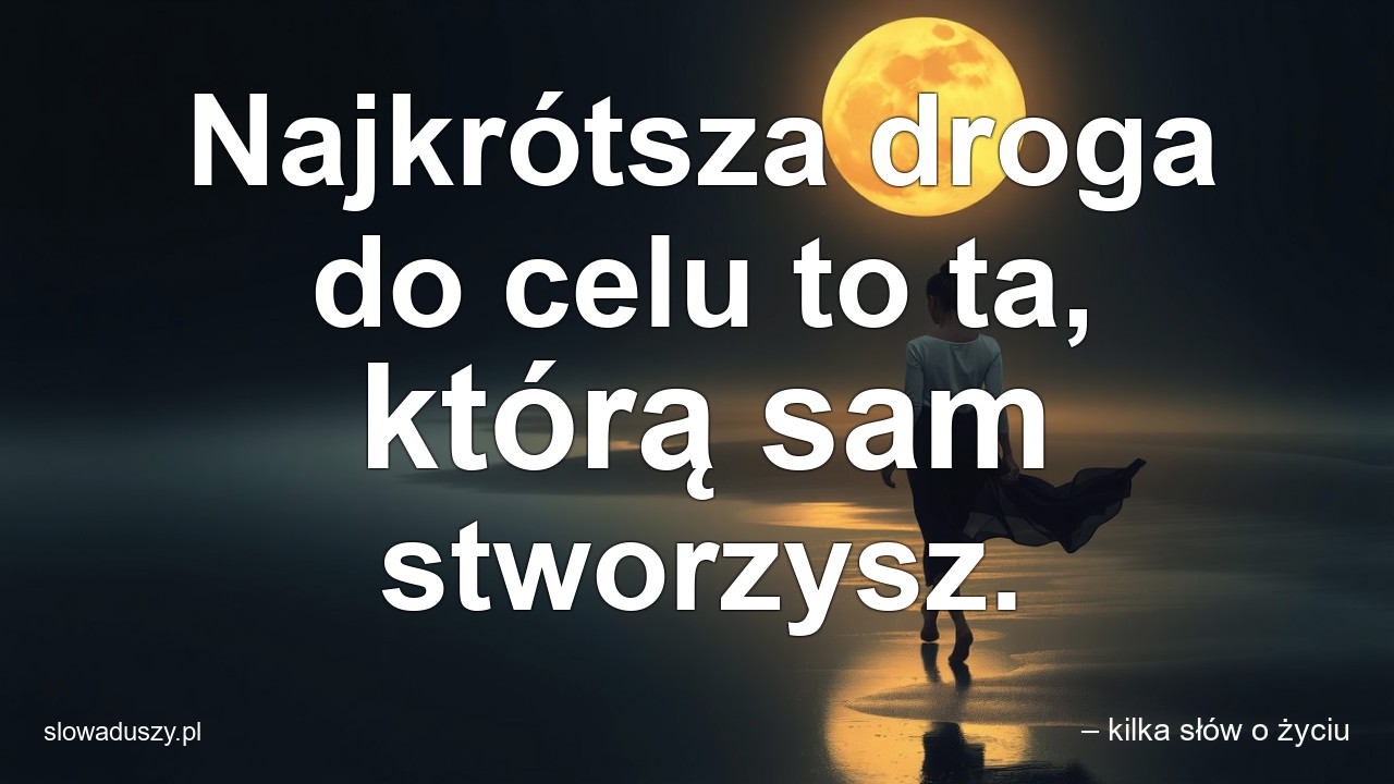 Najkrótsza droga do celu to ta,  którą sam stworzysz.