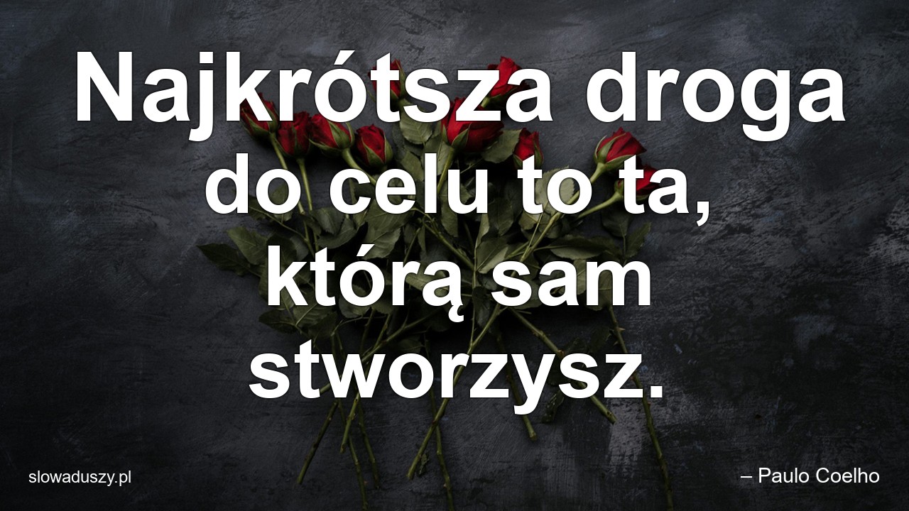 Najkrótsza droga do celu to ta,  którą sam stworzysz.