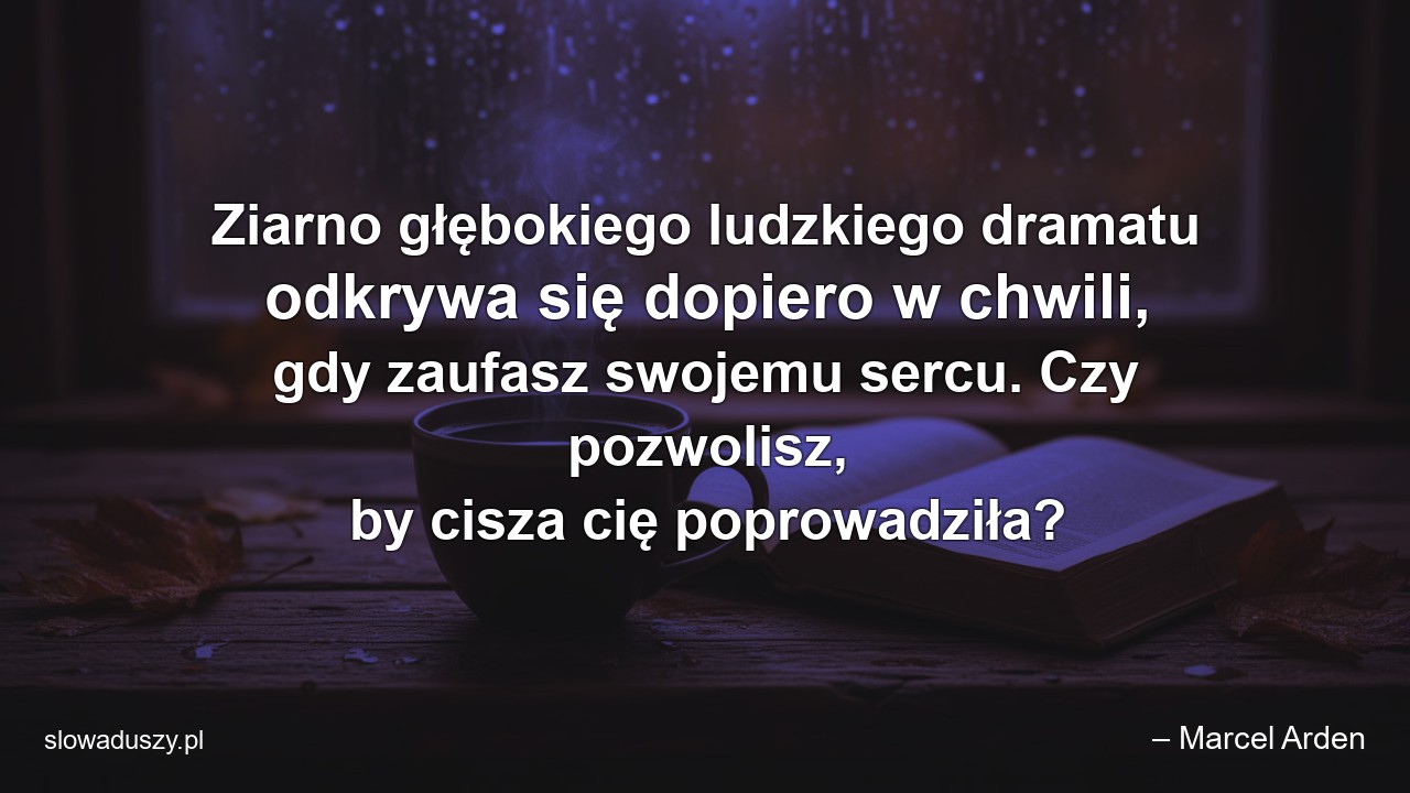 Ziarno głębokiego ludzkiego dramatu odkrywa się dopiero w chwili,  gdy zaufasz swojemu sercu. Czy pozwolisz,  by cisza cię poprowadziła?