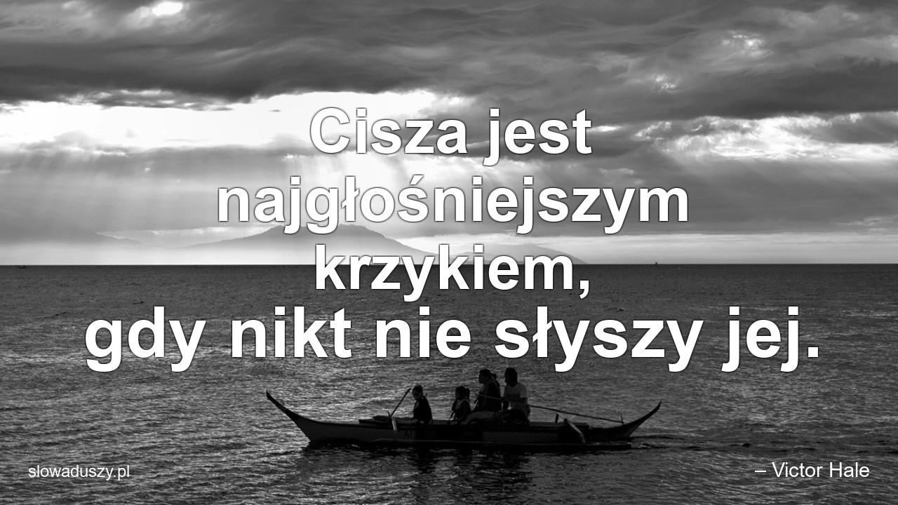 Cisza jest najgłośniejszym krzykiem,  gdy nikt nie słyszy jej.