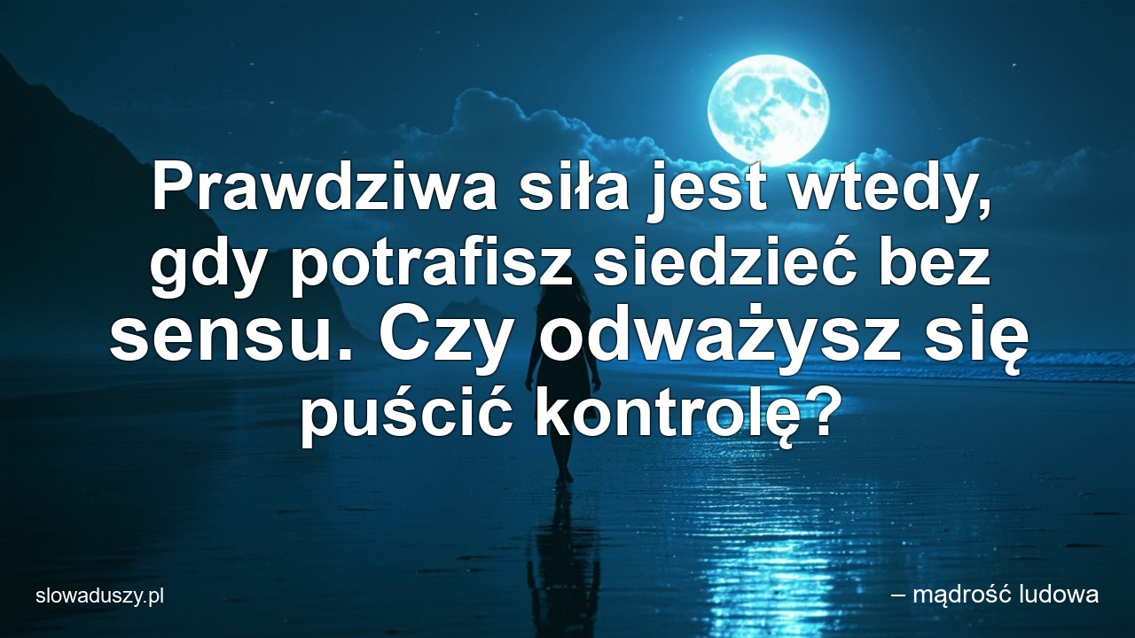 Prawdziwa siła jest wtedy,  gdy potrafisz siedzieć bez sensu. Czy odważysz się puścić kontrolę?